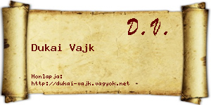 Dukai Vajk névjegykártya